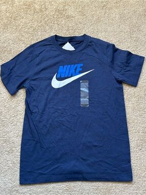 Nike Sportswear Futura Logo T-Shirt Navy Blue Size Large NWT